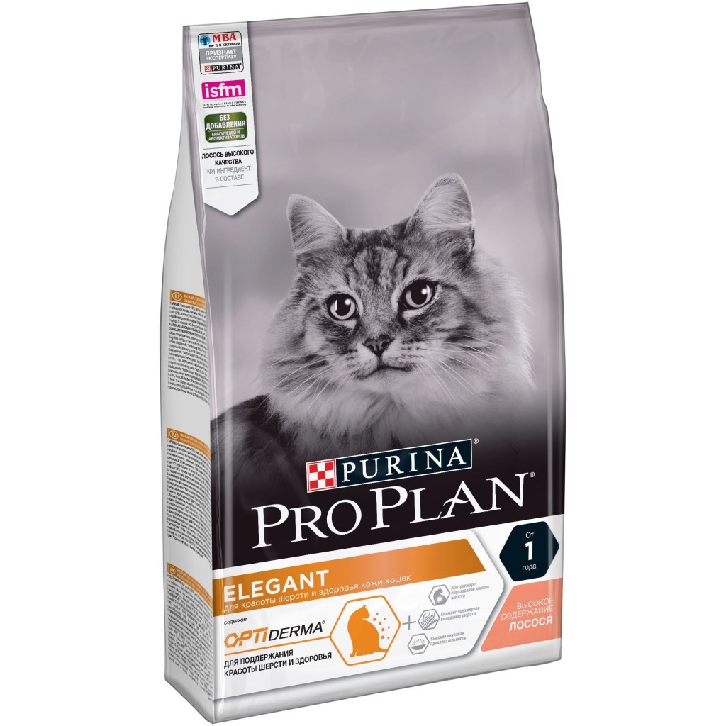 PURINA PRO PLAN ELEGANT сухой корм для кошек с чувствительной кожей, с  лососем от 1379₽ в Ярославле.